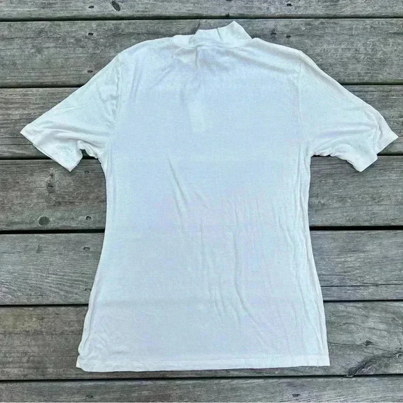 Cream BCBG Mock Neck Knit Top NWT - Picture 3 of 4